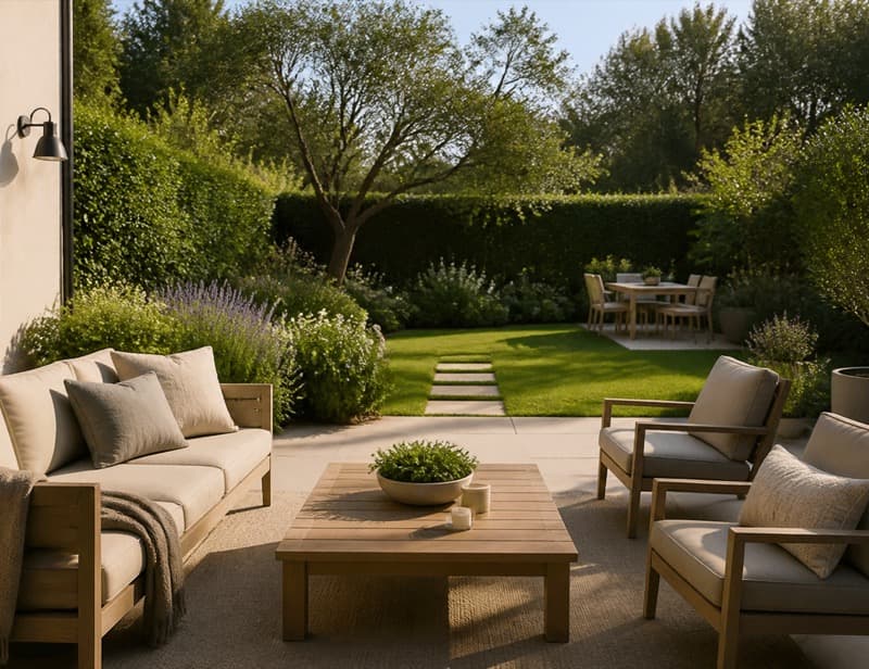 Inspected garden and patio